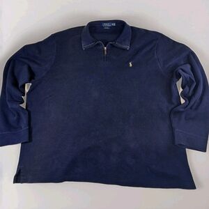 Polo Ralph Lauren Estate Rib 1/4 ZPolo by Ralph Lauren Men's Navy Zip-Up Sweater
